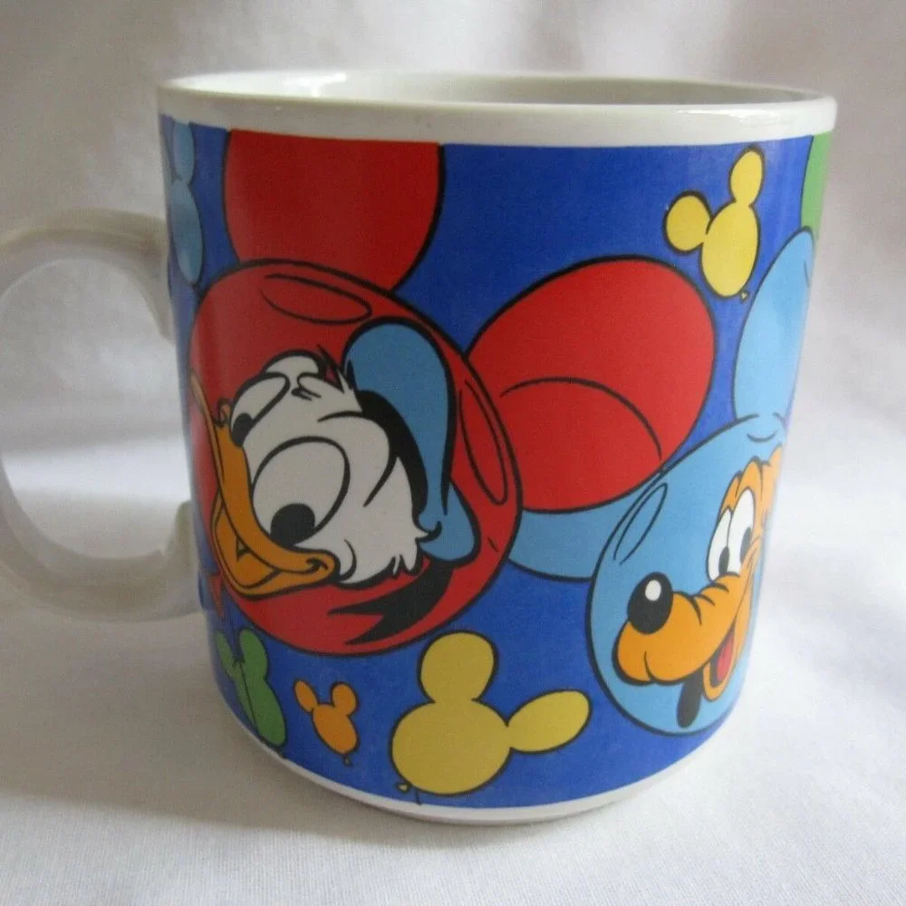 Vtg Disney Fab 5 Balloons Coffee Mug‎ Cup Goofy